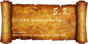Slifka Kreszcencia névjegykártya